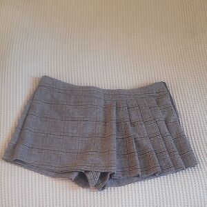 Gray Plaid Skort Pleated Size XL